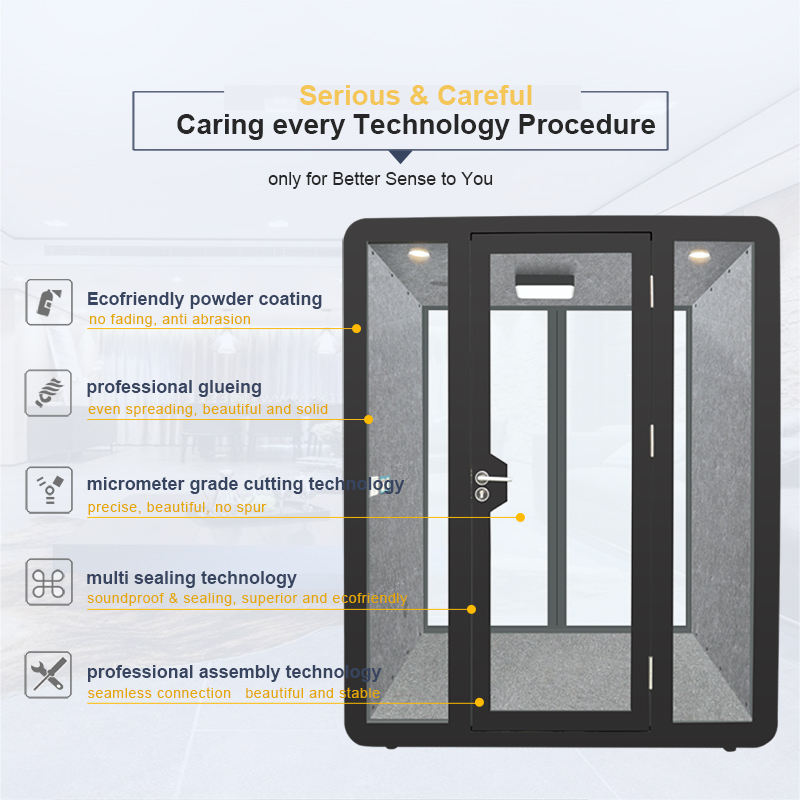 Work pods 2 Metal Walls 2 Glass Walls for 2-4 Persons