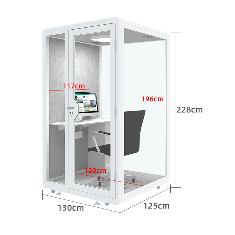 Acoustic pods Singal Room with 2 Veneered Plywood Walls