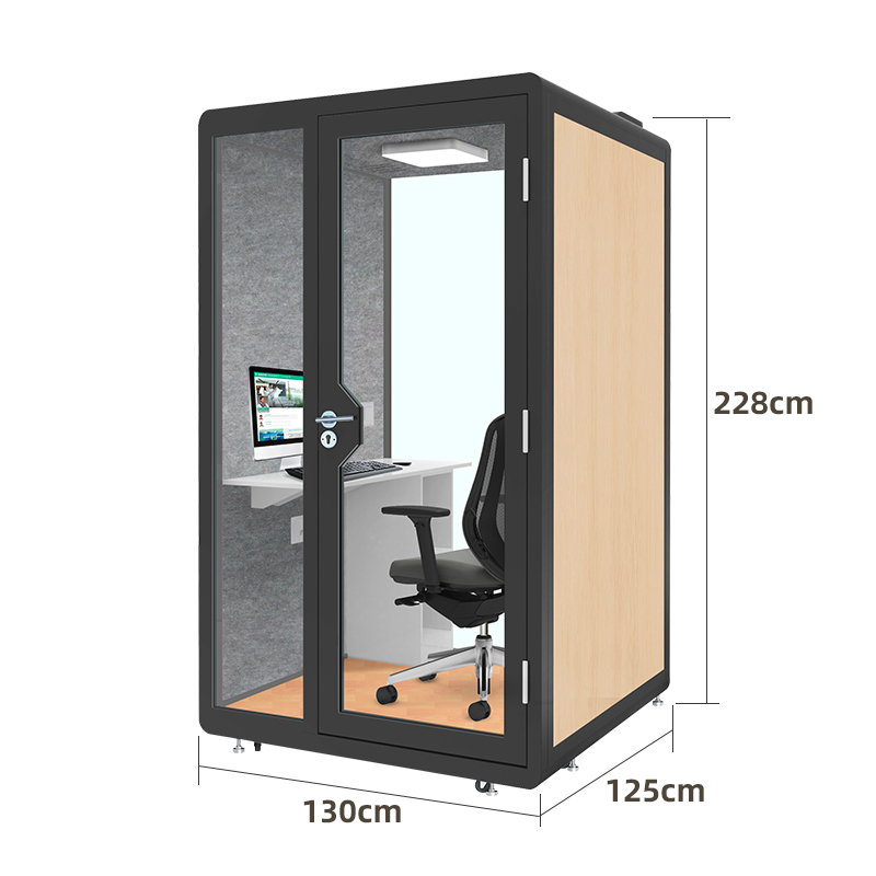 Office meeting pods Singal Room with 1 Plywood Walls 3 Glass Walls