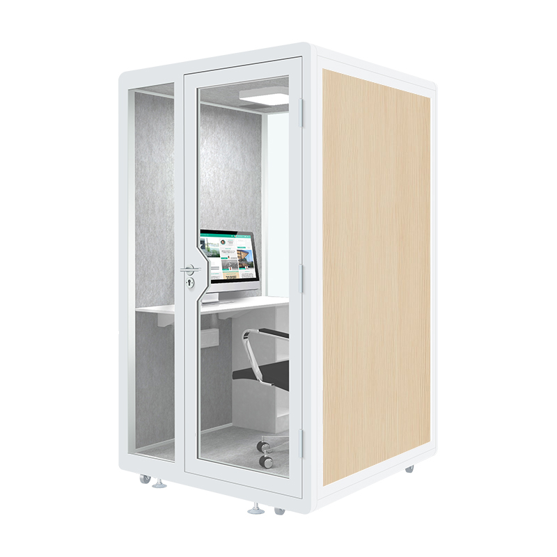 Office meeting pods Singal Room with 1 Plywood Walls 3 Glass Walls