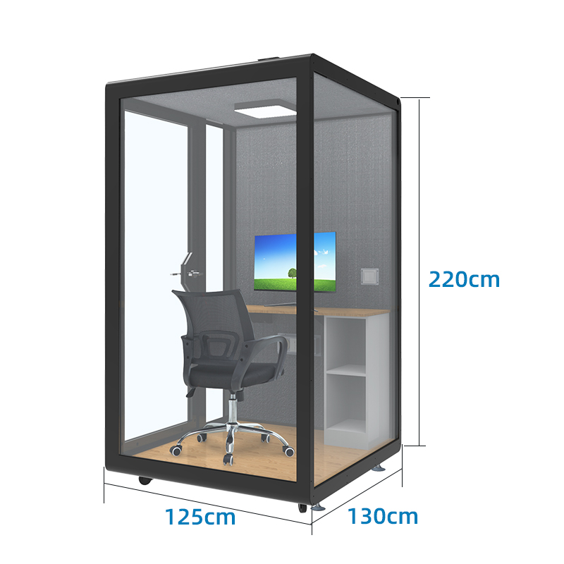 Office meeting pods Singal Room with 1 Plywood Walls 3 Glass Walls