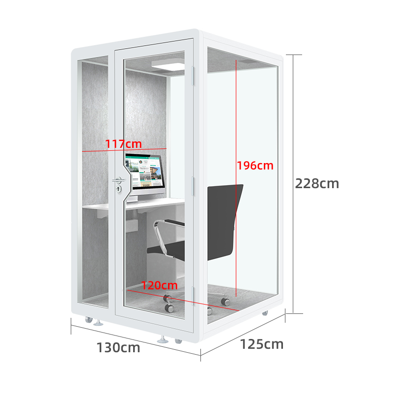 Office meeting pods Singal Room with 1 Plywood Walls 3 Glass Walls