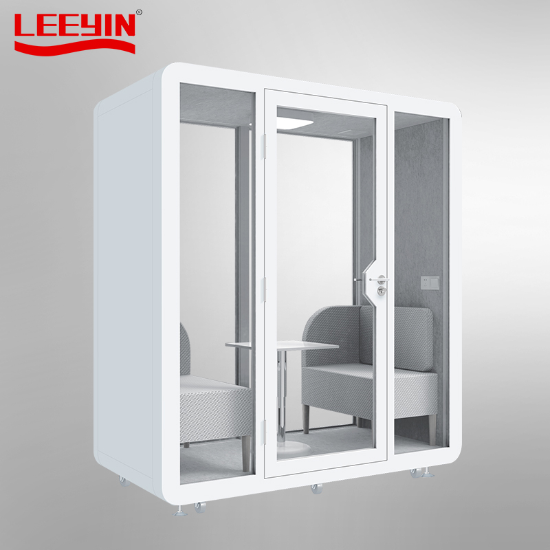 Workstation pod Meeting Room with 2 Metal Walls 2 Glass Walls for 2-4 Persons