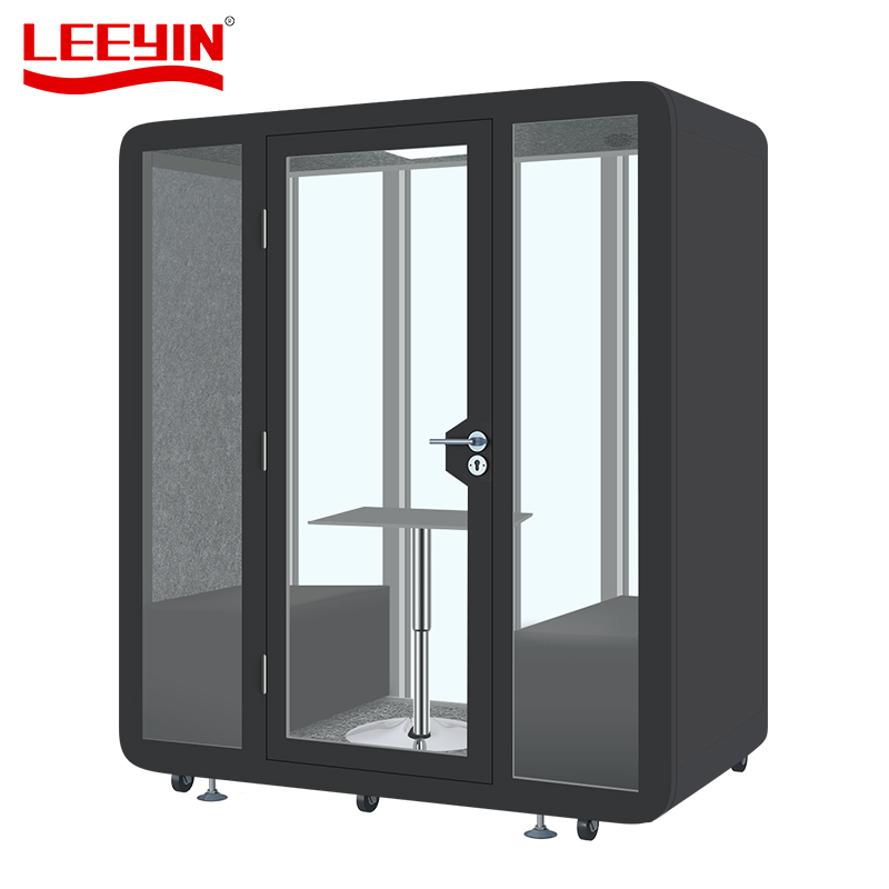 Workstation pod Meeting Room with 2 Metal Walls 2 Glass Walls for 2-4 Persons