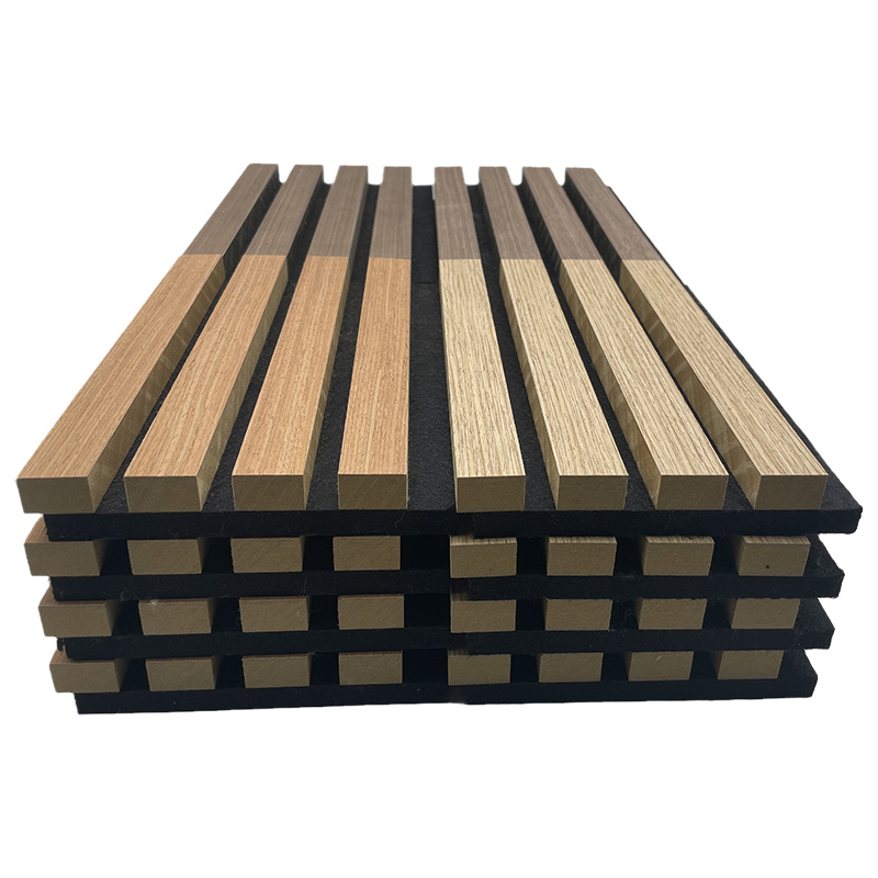 Interior wood slat wall acoustic panel