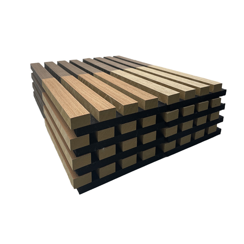 Interior wood slat wall acoustic panel