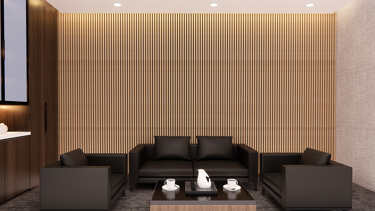 Acoustic slat wall panel