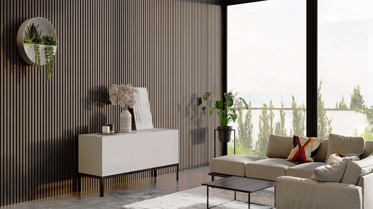 Acoustic slat wall panels