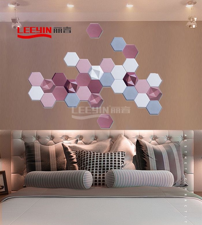 Hexagon Shaped 3d Acoustic Polyester Wall Panel