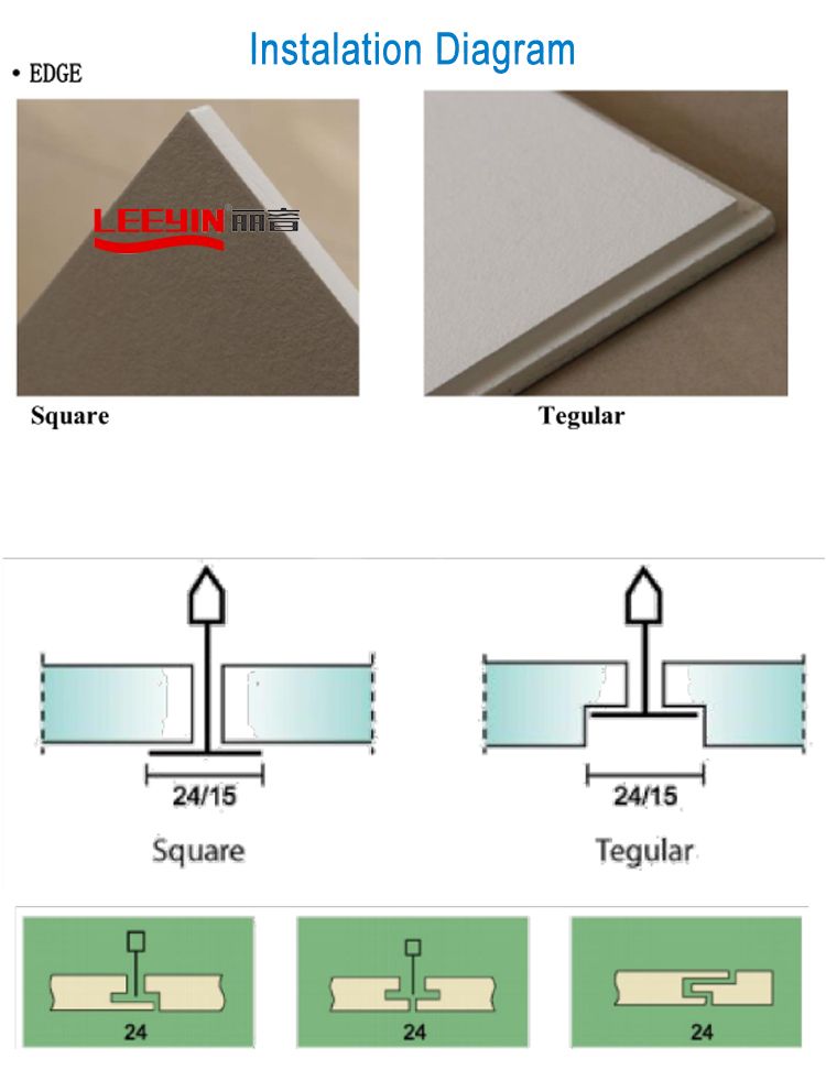 Fiberglass Panels Soundproof Ceiling Tiles For Ceiling And